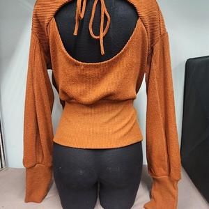 Maeve Anthropologie Rust Color Sweater Open Back Size XL